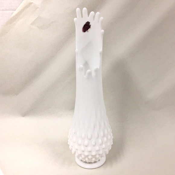 Fenton Vintage Other - VTG Fenton Milk Glass Hobnail Stretch Swing Vase